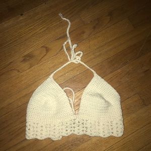 NWOT Crochet crop/bikini top